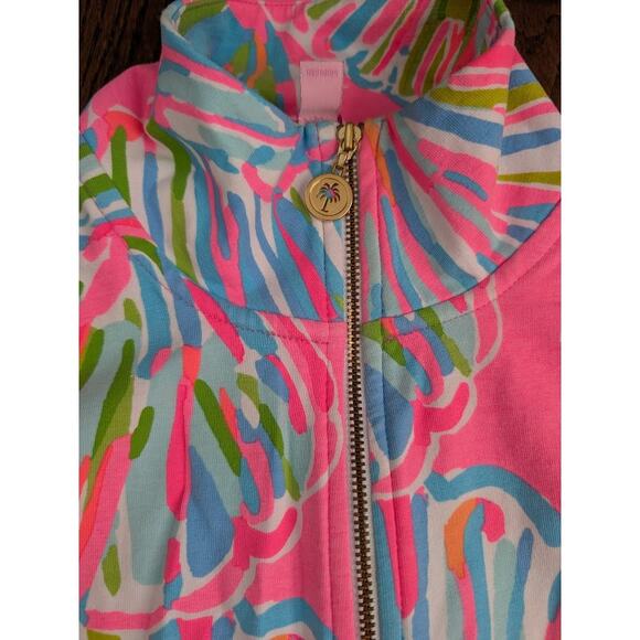 EUC Lilly Pulitzer Reagan Luxletic Zip-Up Hoodie – Size XXS – Shellabrate Pink - Picture 2 of 6